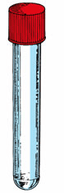 Tube 12ml en polystyrène fond rond cape à vis rouge 16x100mm