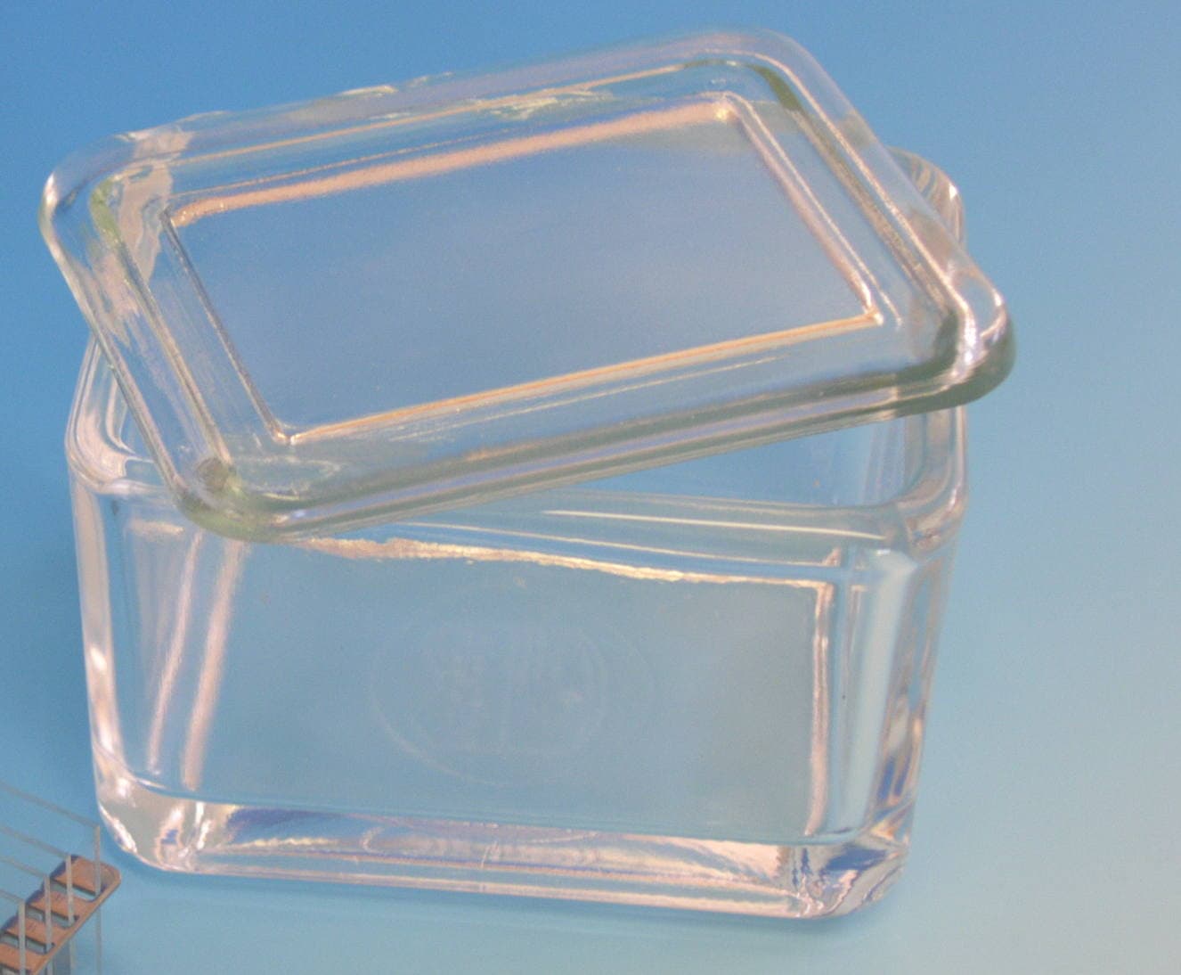 Cuve à coloration en verre avec couvercle pour 10 lames