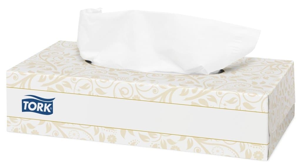 Mouchoir Tork® en boîte distributrice de 100 formats