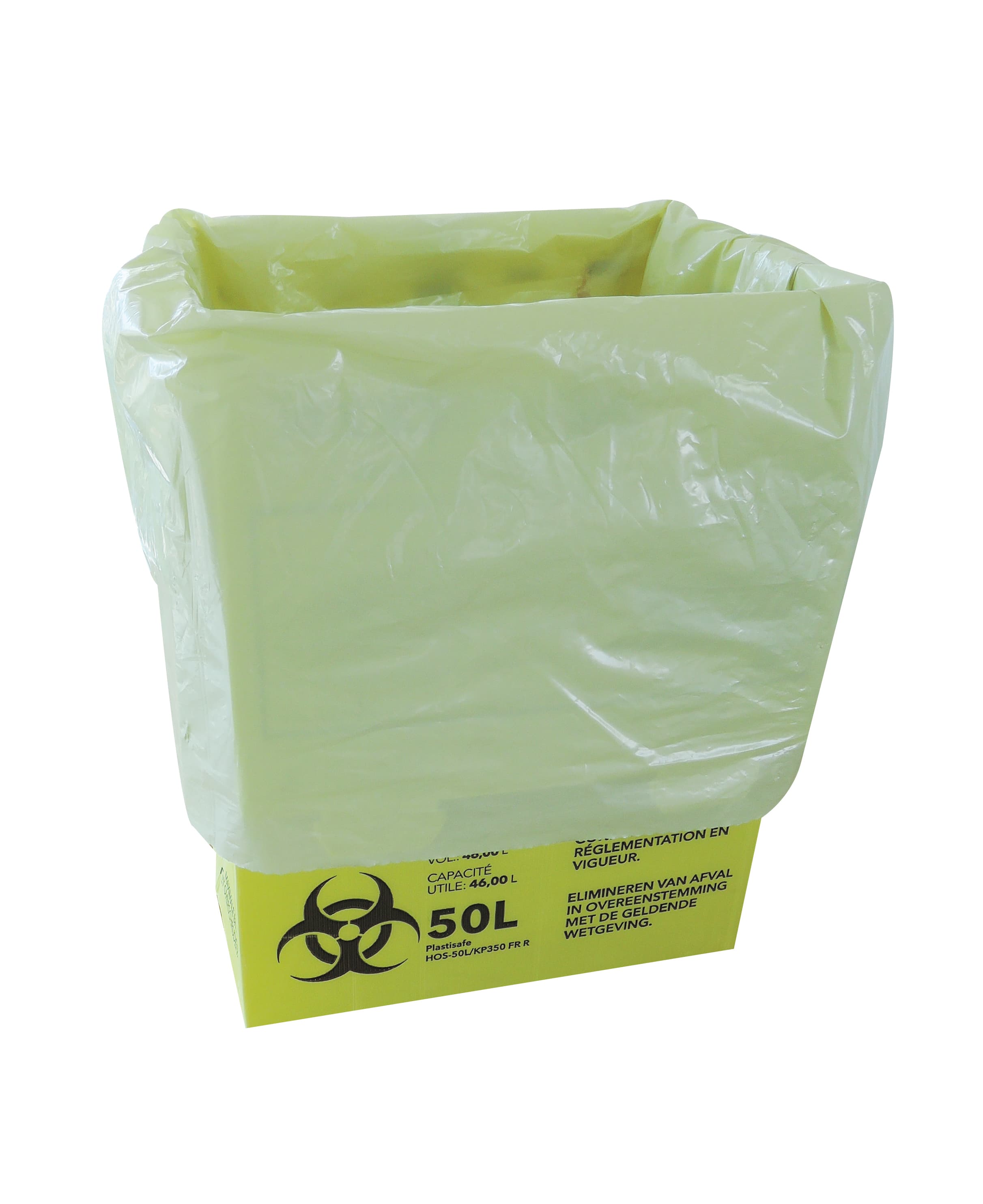 Conteneur en plastique Plastisafe® avec sache interne et lien à nouer