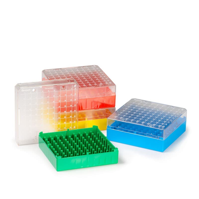 Cryoboîte en polycarbonate pour 100 tubes de 2ml cape rentrante