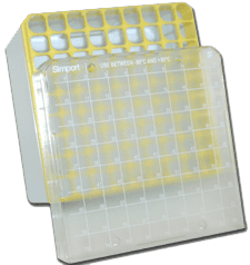 Cryoboîte StoreBox™ en polystyrène jaune pour 81 tubes 5ml