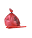 Sac en PEHD rouge pour linge contaminé avec lien hydrosoluble à l'eau froide 25°C, 710x760mm