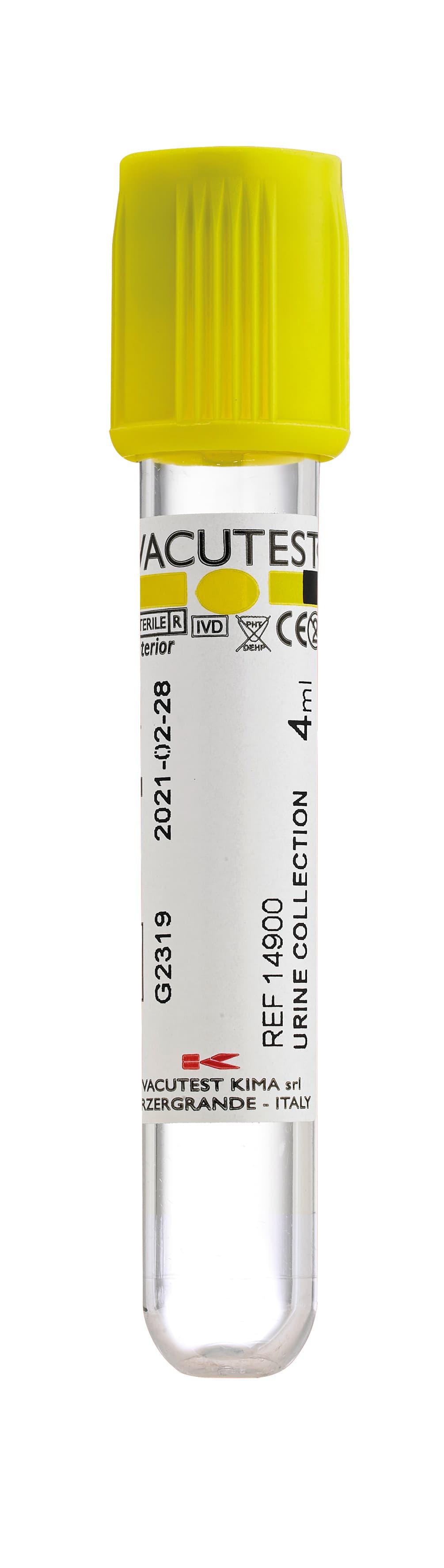 Tube sous vide Vacutest® en PET pour urine sans additif stérile