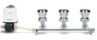 Rampe Microsart Manifold 3 postes avec entonnoirs inox 100ml