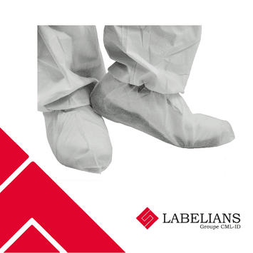 Sur-chaussure en polypropylène non-tissé blanc