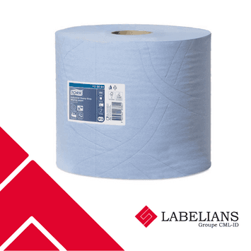 PAPIER ESSUYAGE TORK 3 PLIS 350 FORMATS BLEUS EN ROULEAU