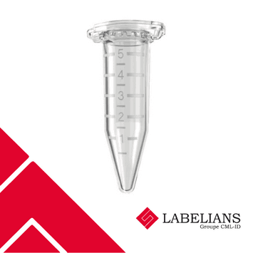 Microtube Eppendorf DNA LoBind 5ml naturel avec cape attenante, qualité PCR Clean