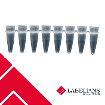 Barrette de 8 tubes PCR 0,2ml sans cape