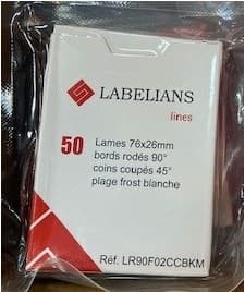 Lame 76x26mm, bords rodés 90°, coins coupés 45°, compatible Beckman Coulter, Labelians
