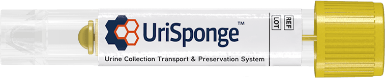 UriSponge™ tube et éponge avec conservateur pour recueil et transport d'urine 1-1,5ml stérile (12X80m)
