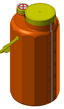 Flacon 3L pour urine 24h en polyéthylène marron gradué double ouverture prise pour tube sous vide avec canule longue, niveau de remplissage et anse