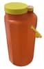 Flacon 3L pour urine 24h en polyéthylène marron gradué double ouverture prise pour tube sous vide avec canule longue, niveau de remplissage et anse