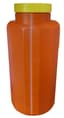 Flacon 3L pour urine 24h en polyéthylène marron gradué double ouverture prise pour tube sous vide avec canule longue, niveau de remplissage et anse