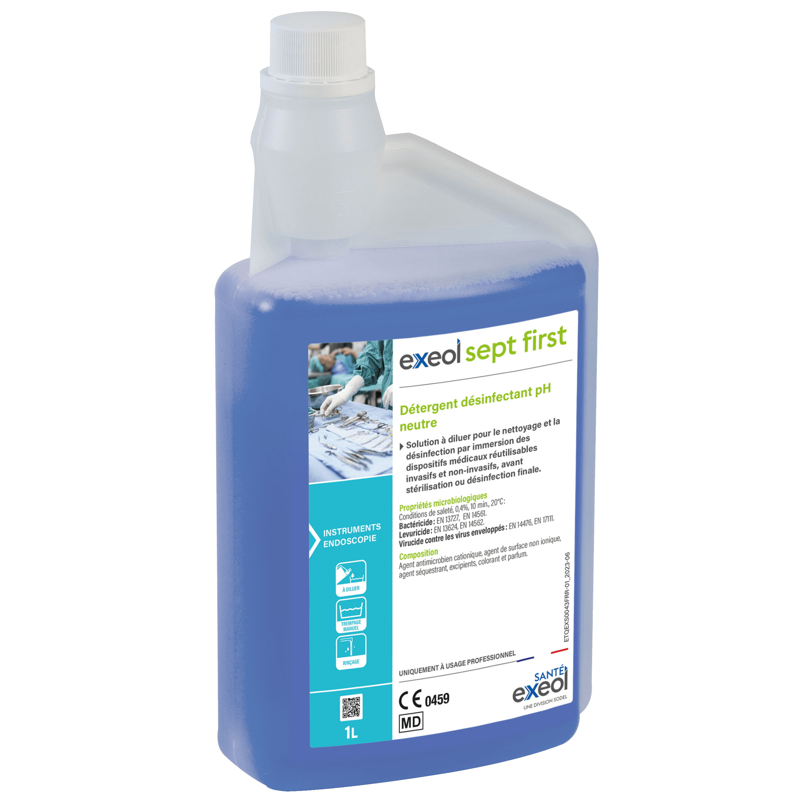 Pre-desinfectant Exeol sept first, 1l flacon doseur