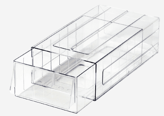Boite transparente, combinable, 1 tiroir large, 355 x 185 x 101mm (LxPxH)