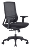 Siège bureautique Gower, assise tissu noir, dossier filet noir, pied nylon, roulettes