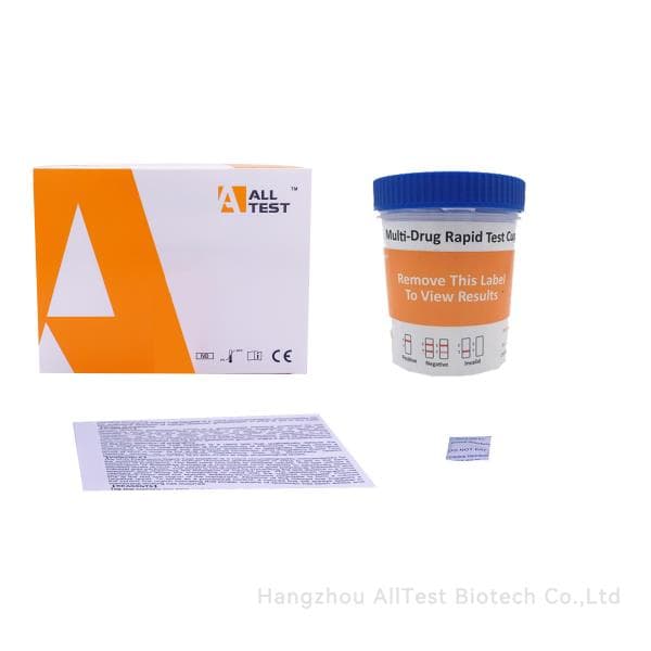 Test rapide drogues : 11 paramètres CUP Test rapide pour la détection de 11 drogues : THC (50ng/ml) AMP (300ng/ml) BAR (300ng/ml) BUP (10ng/ml) COC (300ng/ml), MDMA (500ng/ml) MTD (300ng/ml) MET (300ng/ml), MOP (300ng/ml), TCA (1000ng/ml), BZO (300ng/ml)