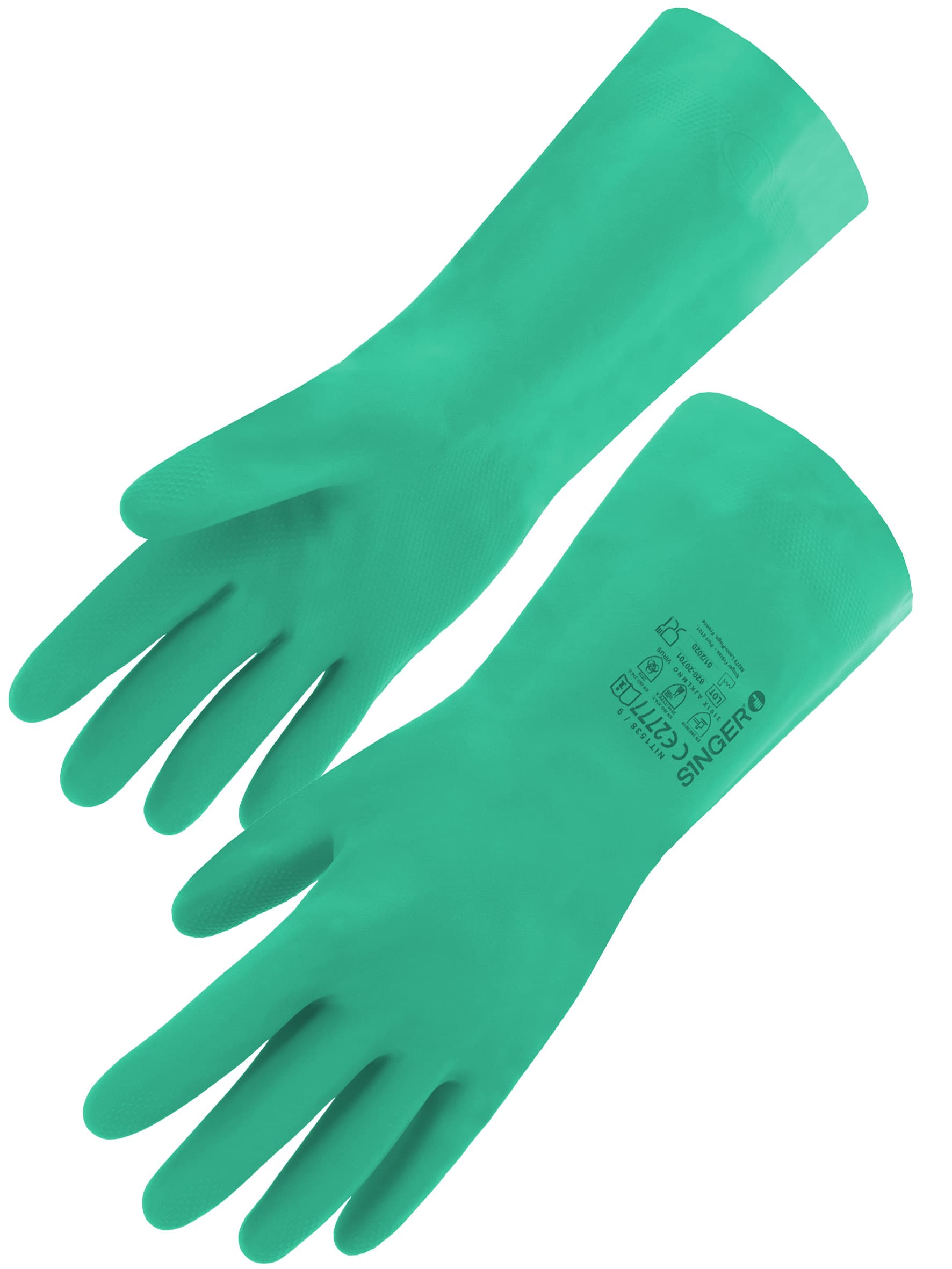 Paire de gants en nitrile de protection chimique