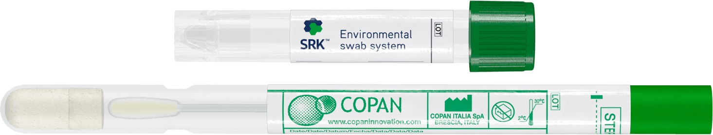 Ecouvillon floqué standard FLOQSwabs® dans 1 tube milieu SRK™ 1ml + 1 tube 12x80mm avec milieu SRK 1ml  sous emballage unitaire
