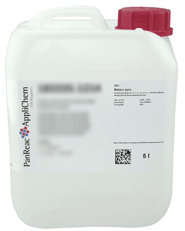 Formaldéhyde 3.7-4.0% tamponné pH 7 et stabilisé avec méthanol, 5L