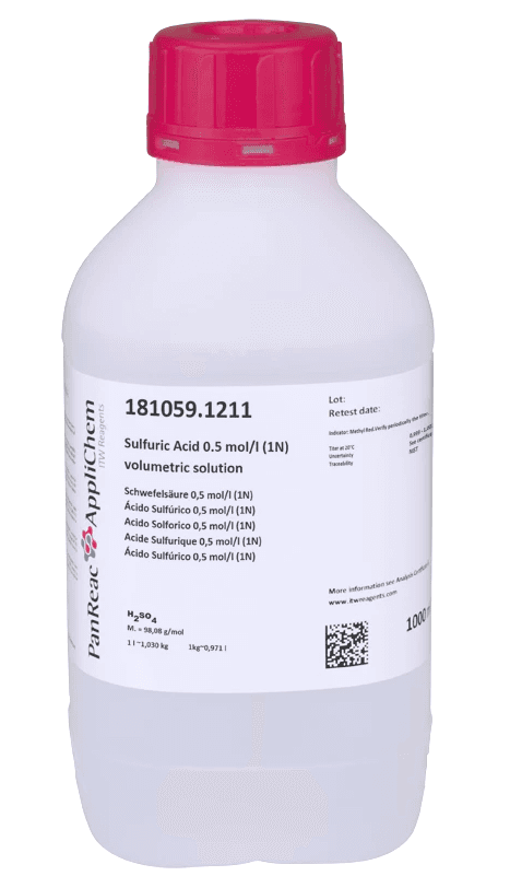 Acide sulfurique 0,5mol/L (1N) solution volumétrique Panreac, 1L