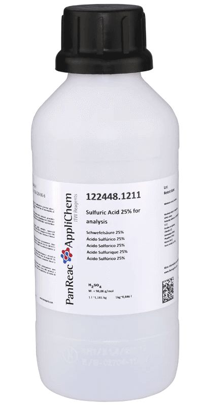 Acide sulfurique 25% pour analyses Panreac, 1L