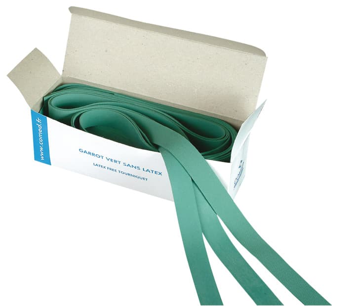 Garrot plat sans latex 750x18x1mm vert