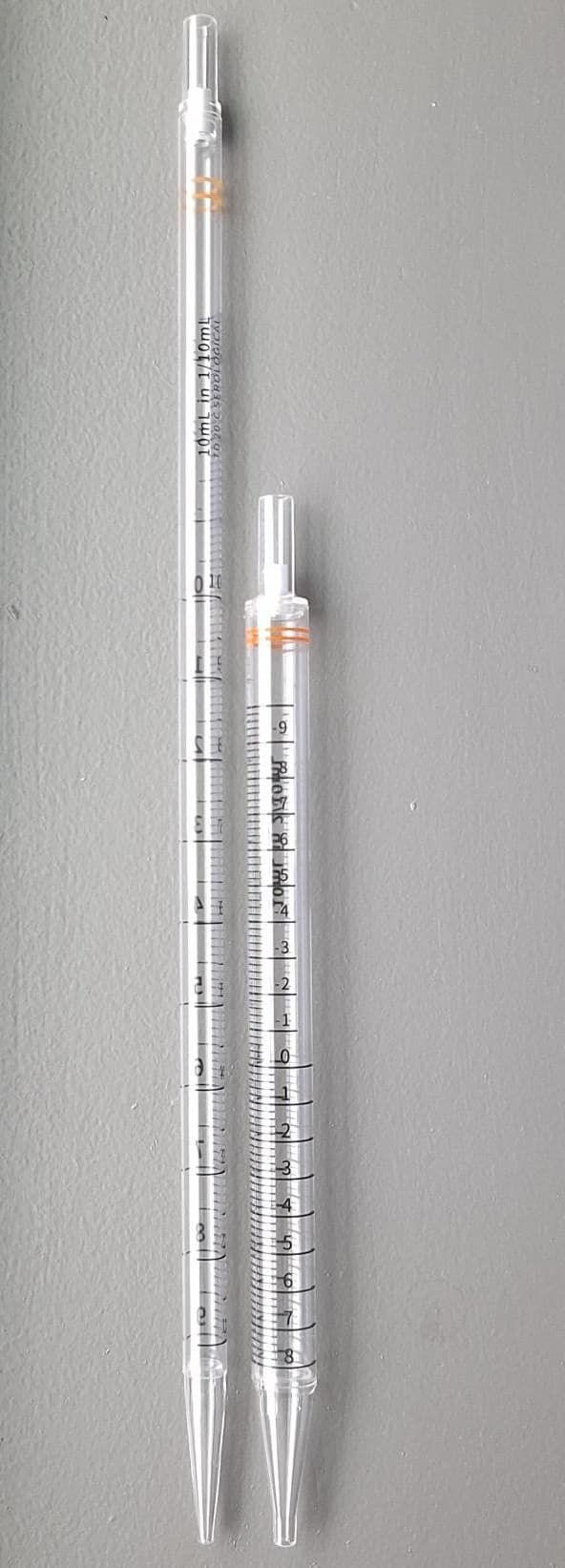Pipettes graduées stériles unitaires courtes