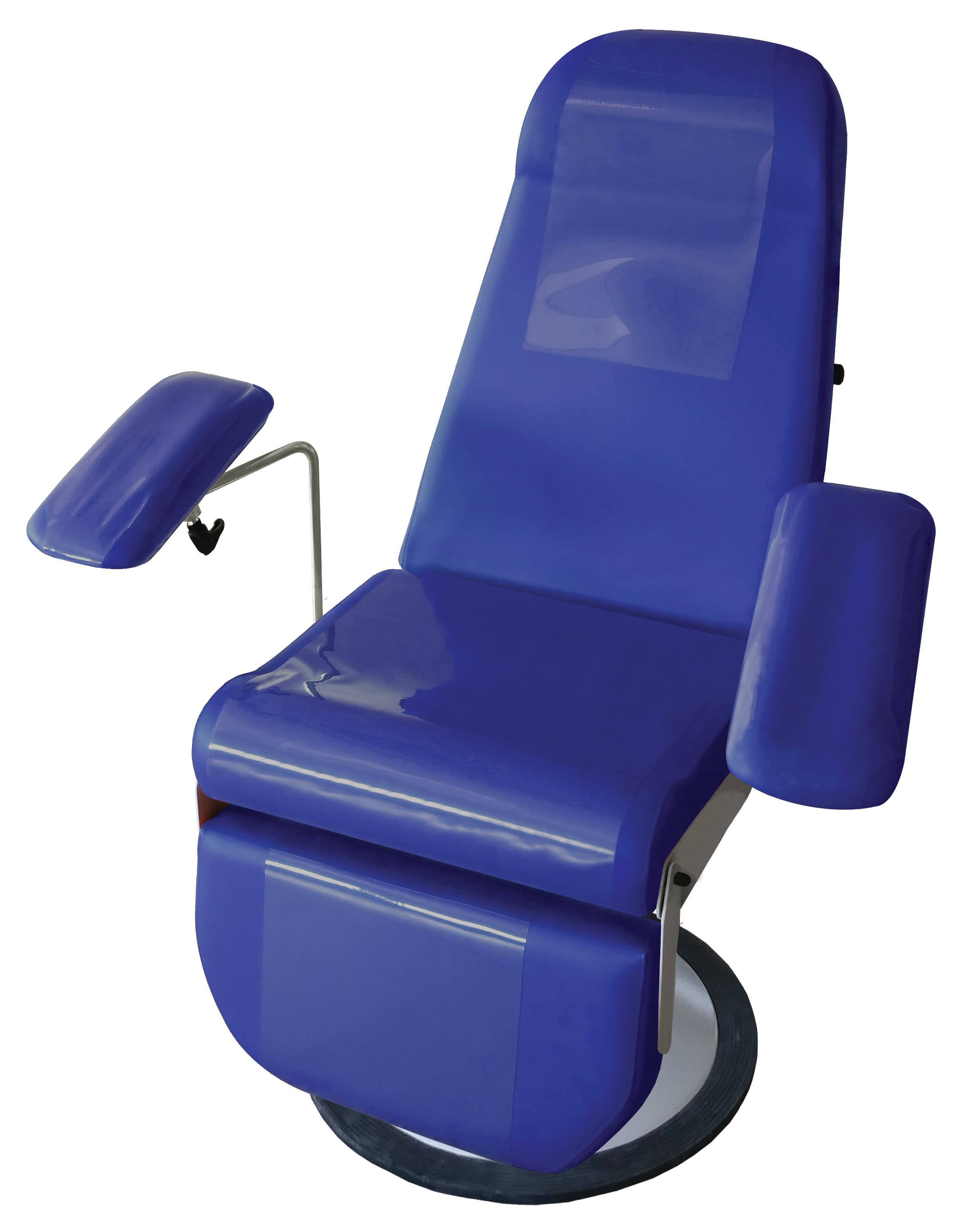 Fauteuil de prélèvement FMBIO®51 avec rotation, socle rond, hauteur variable 565-765mm (H assise), piètement époxy Gris Texturé 7035