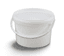Seau rond en polypropylène blanc opaque cape clipsable blanche et anse