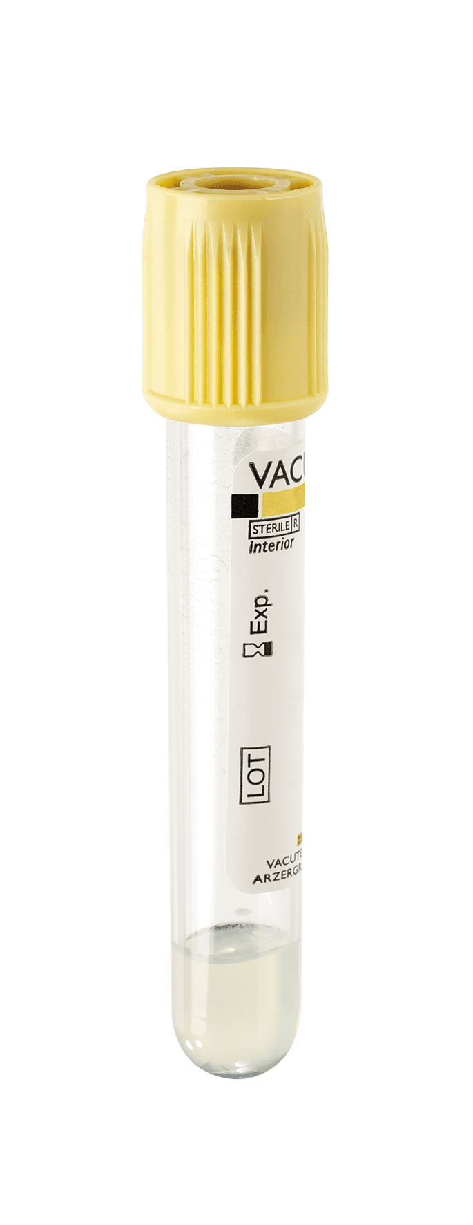 Tube sous vide Vacutest® en PET sec avec gel stérile