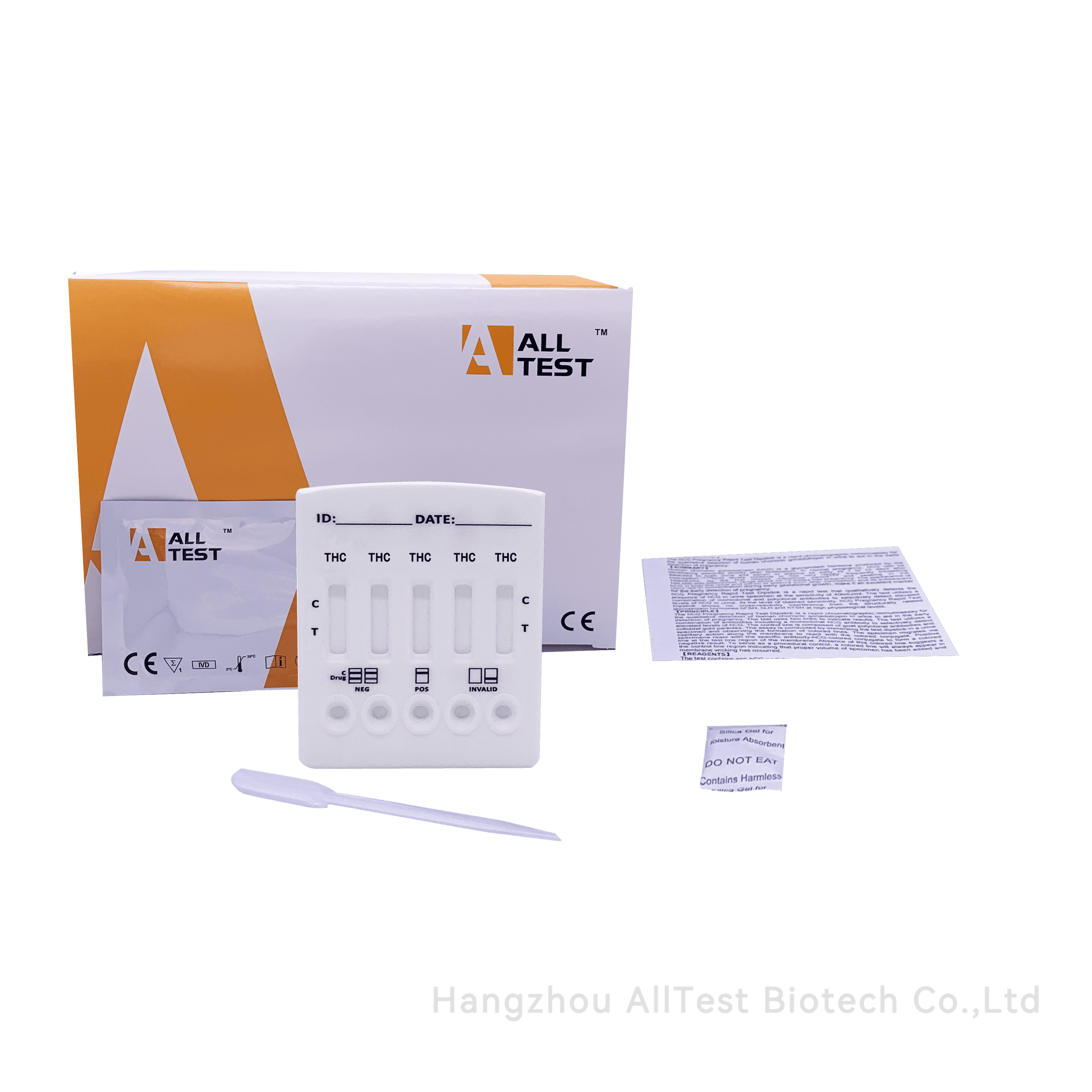 Test rapide de dépistage de THC dans l'urine, 5 seuils : 18ng/ml, 50ng/ml, 150ng/ml, 300ng/ml et 600ng/ml