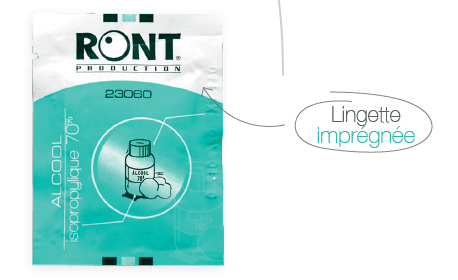 Lingette alcool isopropylique 70% - 130x160mm