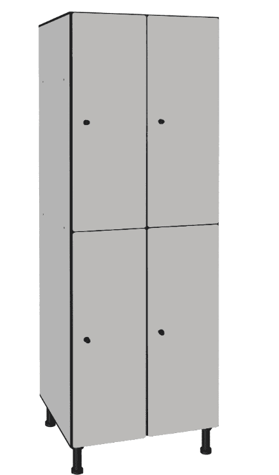 Bloc de 2 colonnes avec 4 casiers phénolique, H1800xL600xP500mm