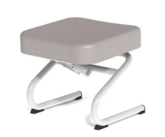 Pouf KOSI WT1400 inclinable en tissu enduit pivoine, L47xP47xH44cm, piètement gris clair RAL 7035