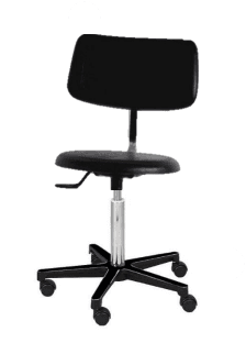 Tabouret selle à assise épaisse avec dossier, piètement en polyamide