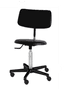 Tabouret selle à assise épaisse avec dossier, piètement en polyamide