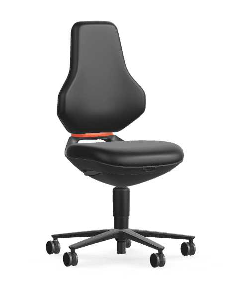 Siège de laboratoire Texon 2 sur roulettes en cuir synthétique, hauteur d'assise 450-620 mm (roulettes non montées)