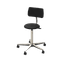 Tabouret à assise épaisse avec dossier, piètement en aluminium
