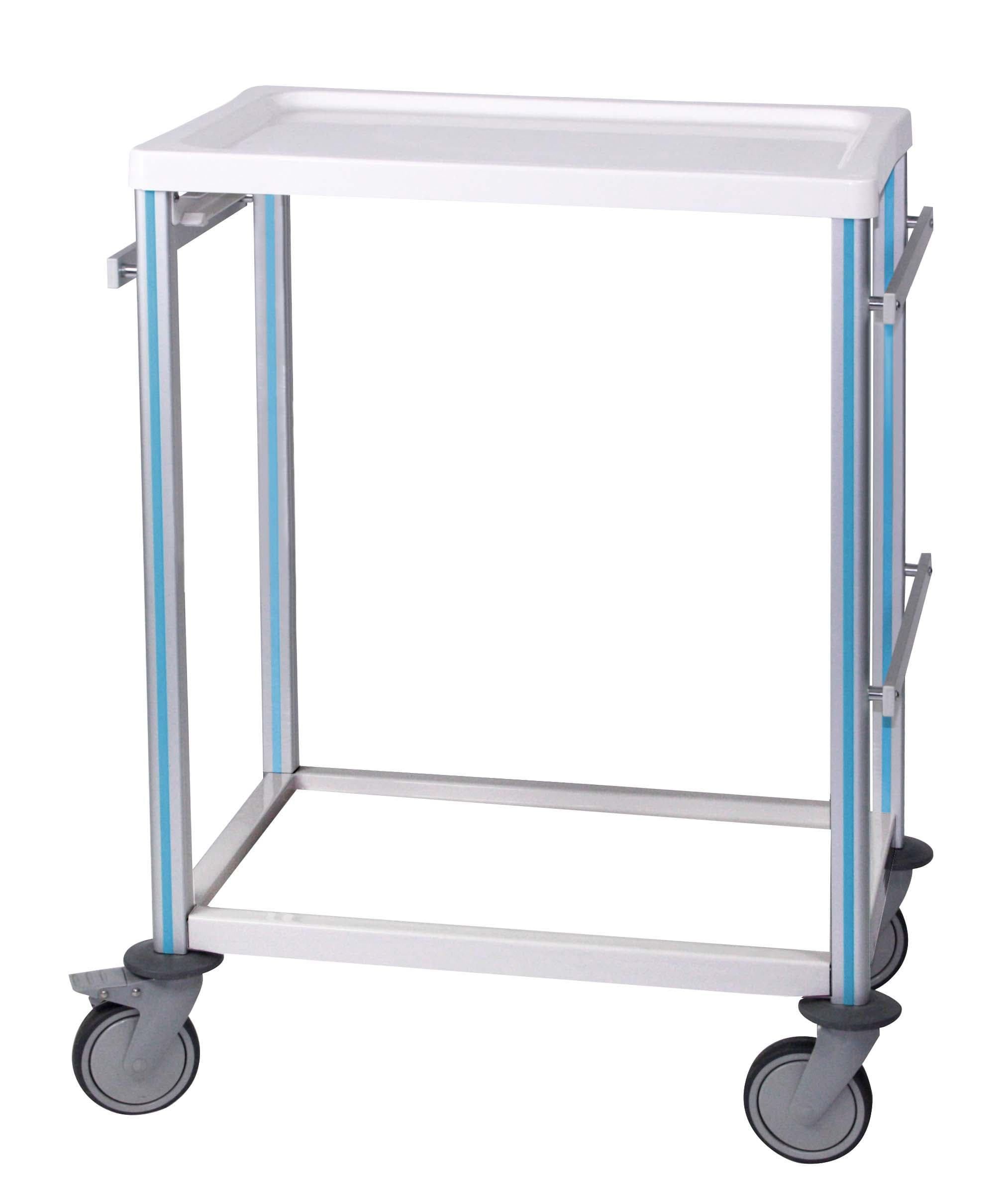guéridon agily aménageable, 1 tablette thermoplastique, roulettes, gris perle, 749 x 540 x 980mm (lxpxh)