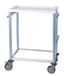 guéridon agily aménageable, 1 tablette thermoplastique, roulettes, gris perle, 749 x 540 x 980mm (lxpxh)
