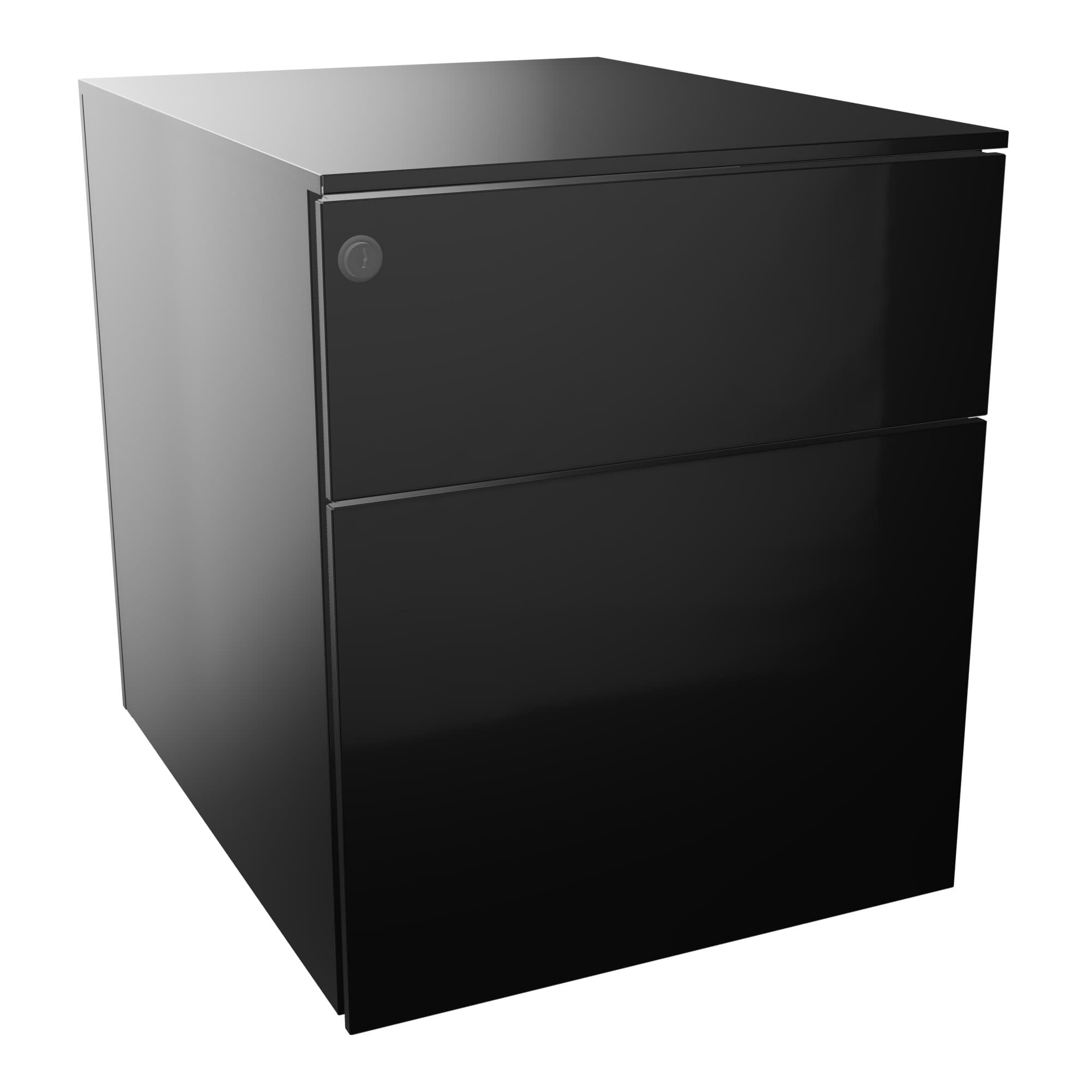 Caisson mobile métal, 2 tiroirs dont 1 rangement dossier L42xP53xH50,5cm