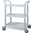 Chariot de service en plastique 3 plateaux avec freins, dimension 790x480mm