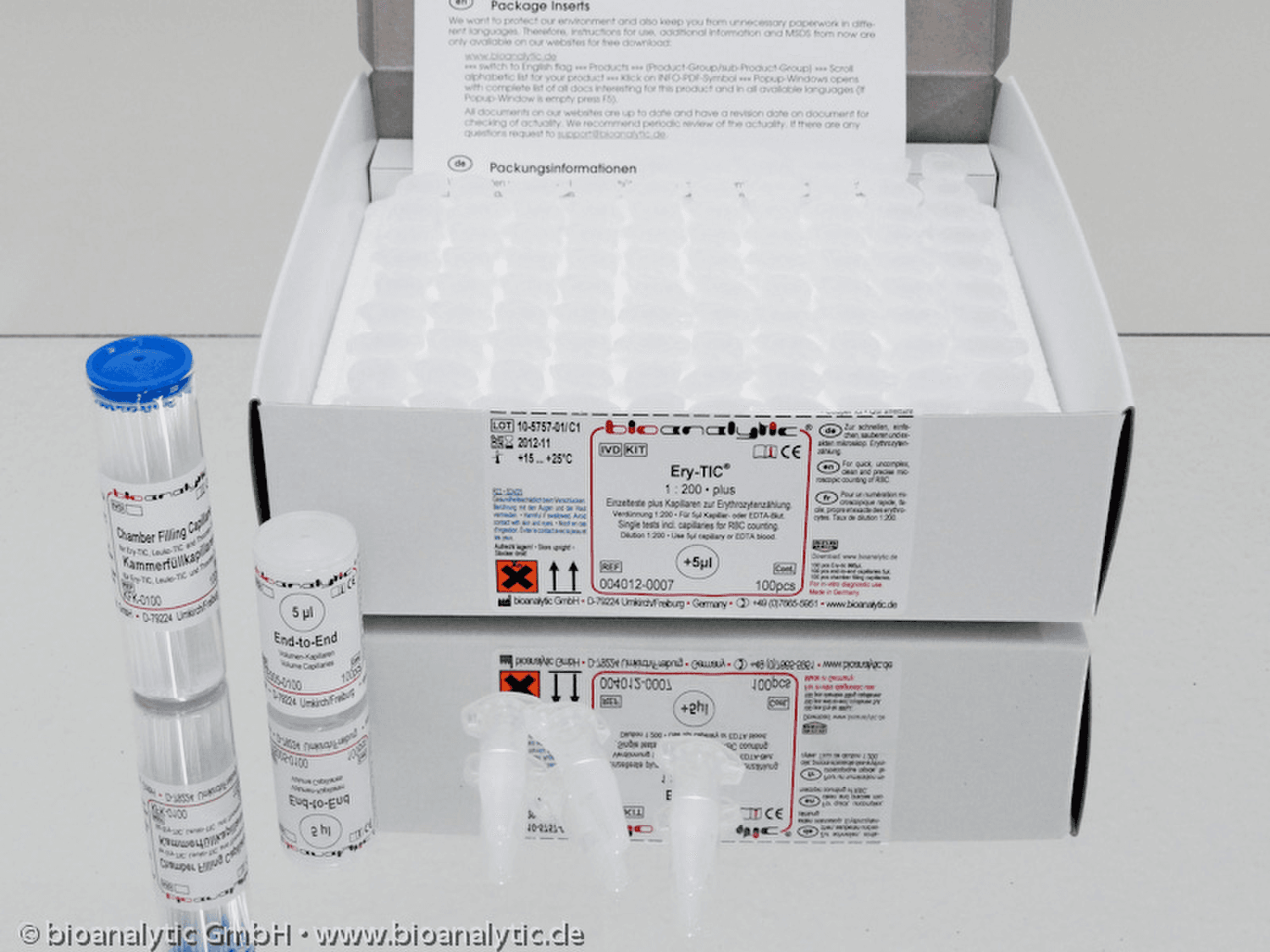 Kit Ery-TIC® plus pour la numération des érythrocytes, 100 tests unitaires avec pipettes capillaires