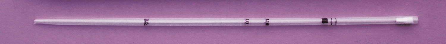 Pipette plastique graduée à lait en polystyrène 272mm 1,1ml stérile par 25