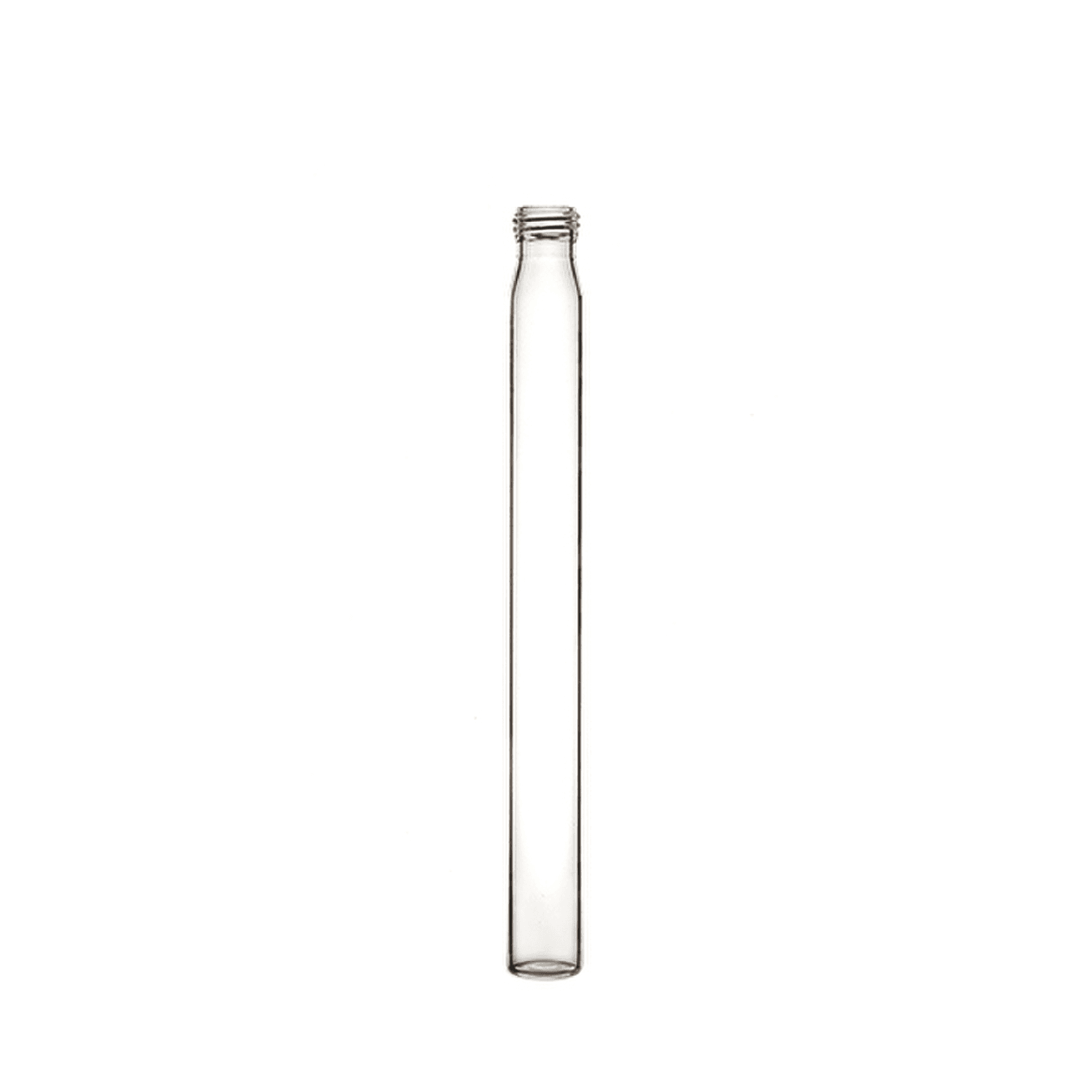 Tube 23ml en verre sodocalcique fond plat col à vis 17,75x144,5mm ep=1,05mm