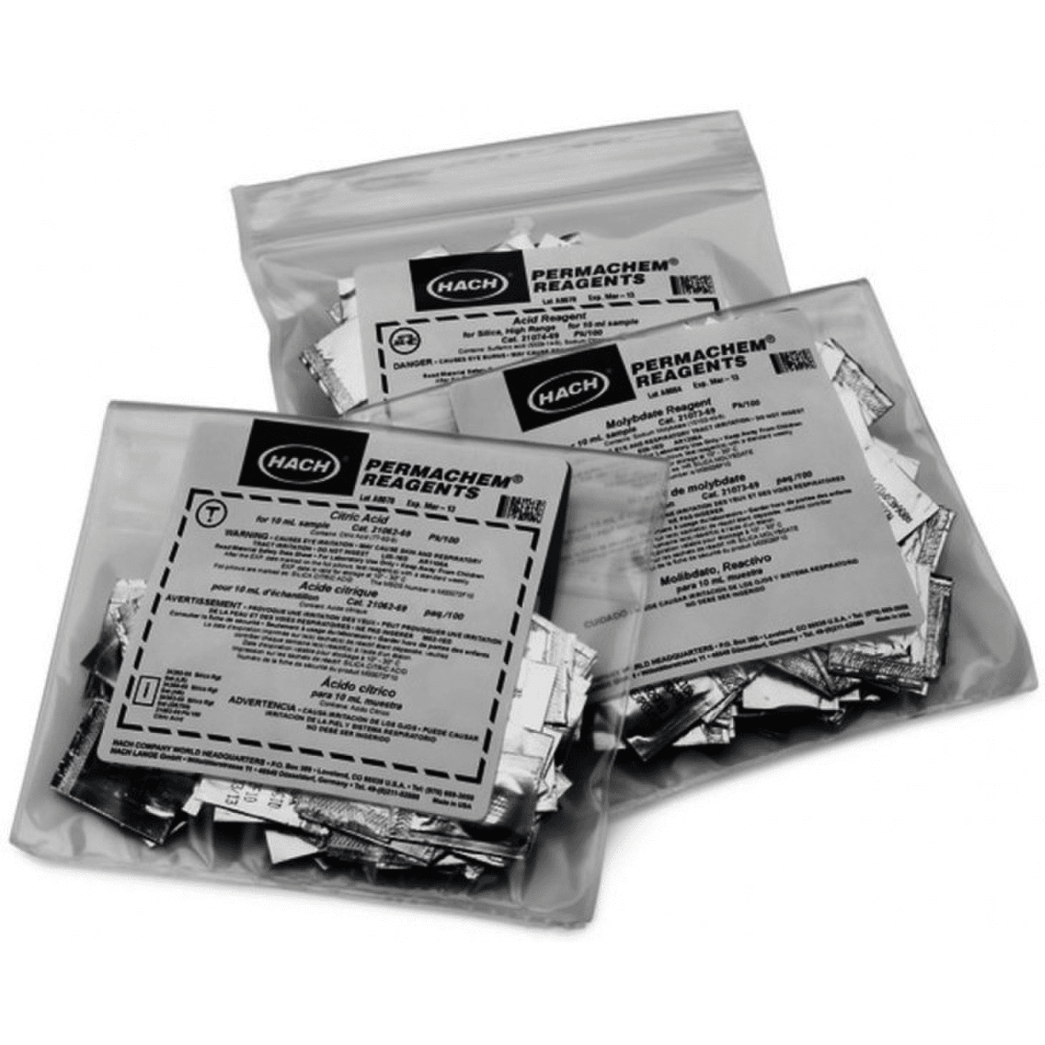 Kit de réactifs pour Silice, 1 à 100mg/L SiO2, en sachet