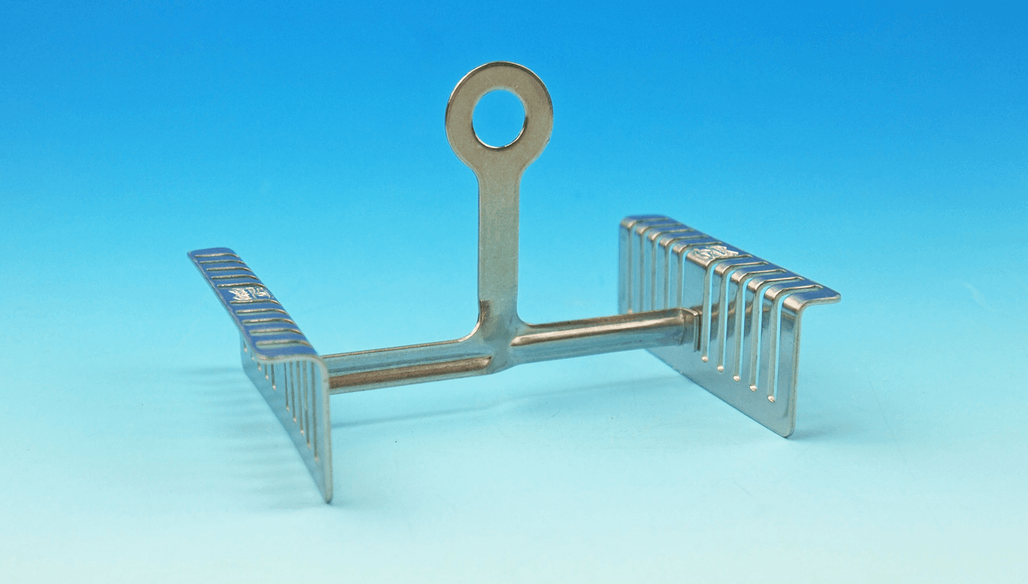 Portoir en acier inox pour cuve à coloration en verre réf. CUVERCOUV, capacité 10 lames