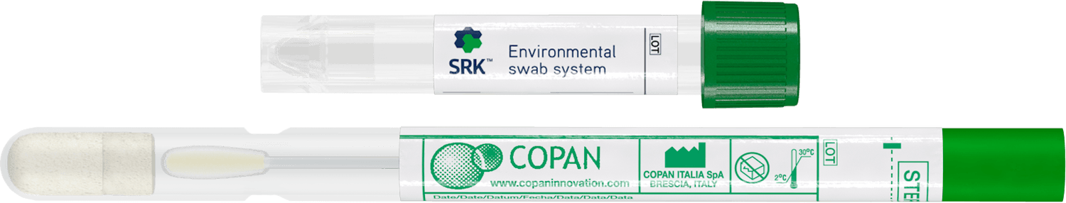 Ecouvillon floqué standard FLOQSwabs® dans 1 tube milieu SRK™ 1ml + 1 tube 12x80mm avec milieu SRK 1ml sous emballage unitaire